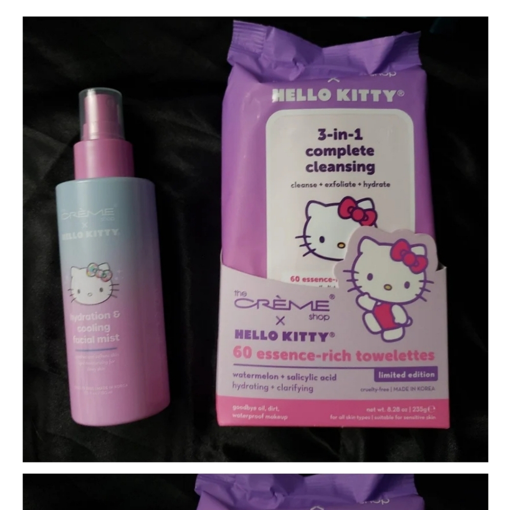 Hello Kitty limited edition Creme shop face mist and face cleansing